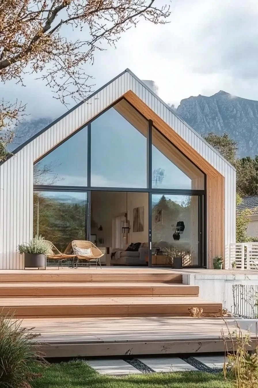 Peaceful Steps Leading to a Gable House
