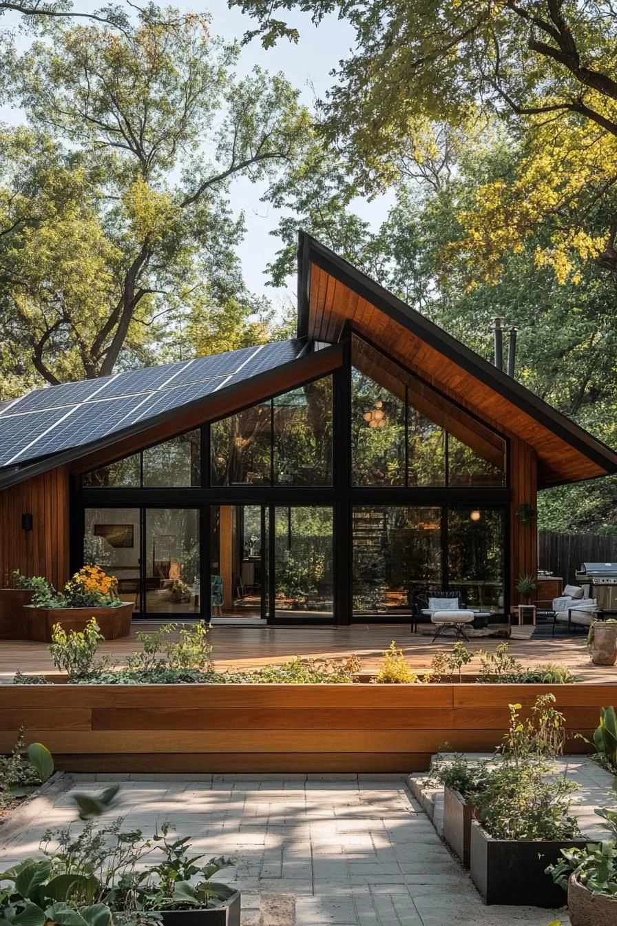 A Wooden Home Built with Sustainability in Mind
