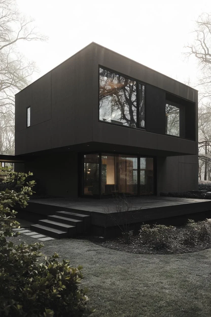 A Blocky Retreat Tucked Among Trees