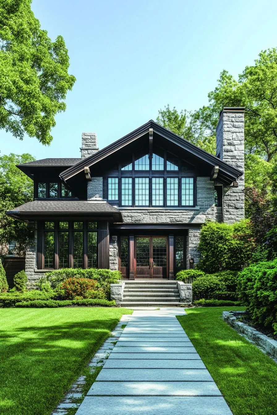 A Playful Stone Craftsman Home