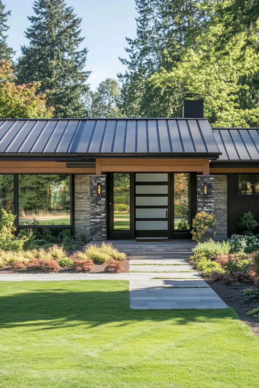 Rancher Delight with Sleek Facade and Forest Views