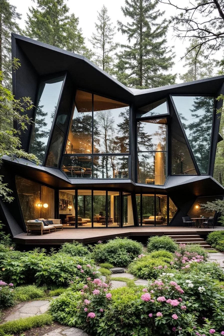 Forest Facade: A Glass-Walled Getaway