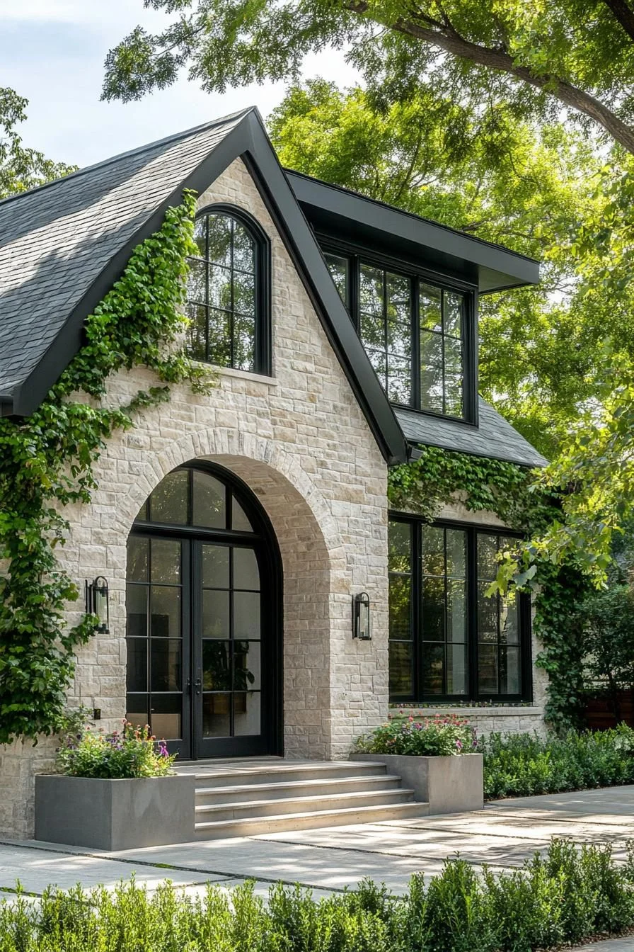 Stone Cottage Wrapped in Greenery