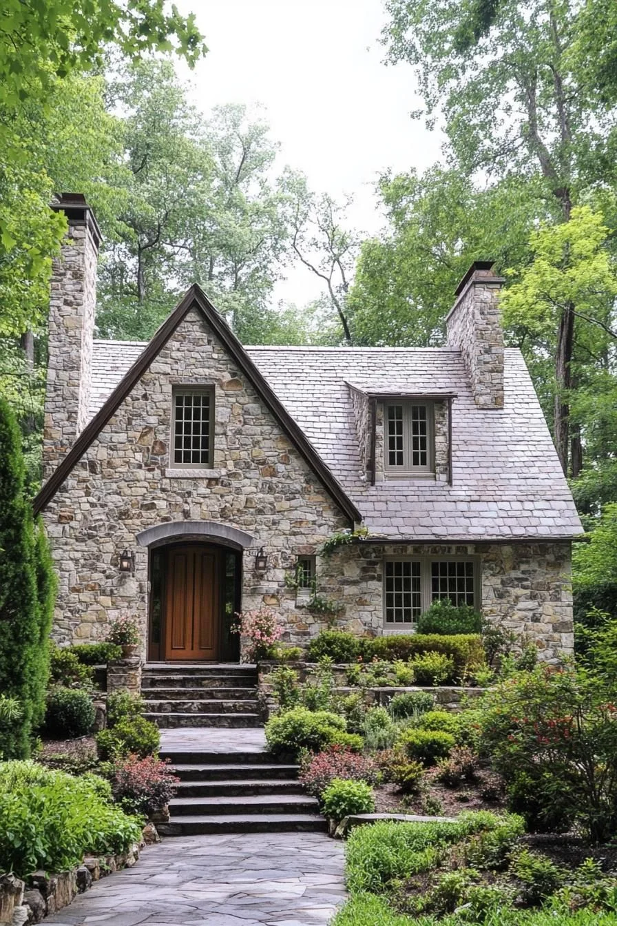 Picturesque Stone Cottage Under Leafy Cover