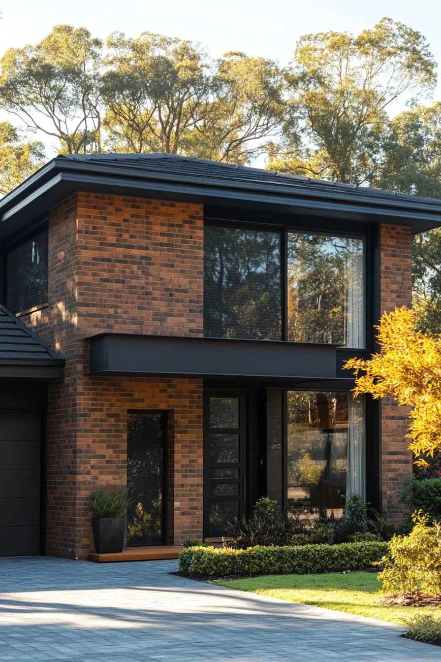 Geometric Red Brick Facade