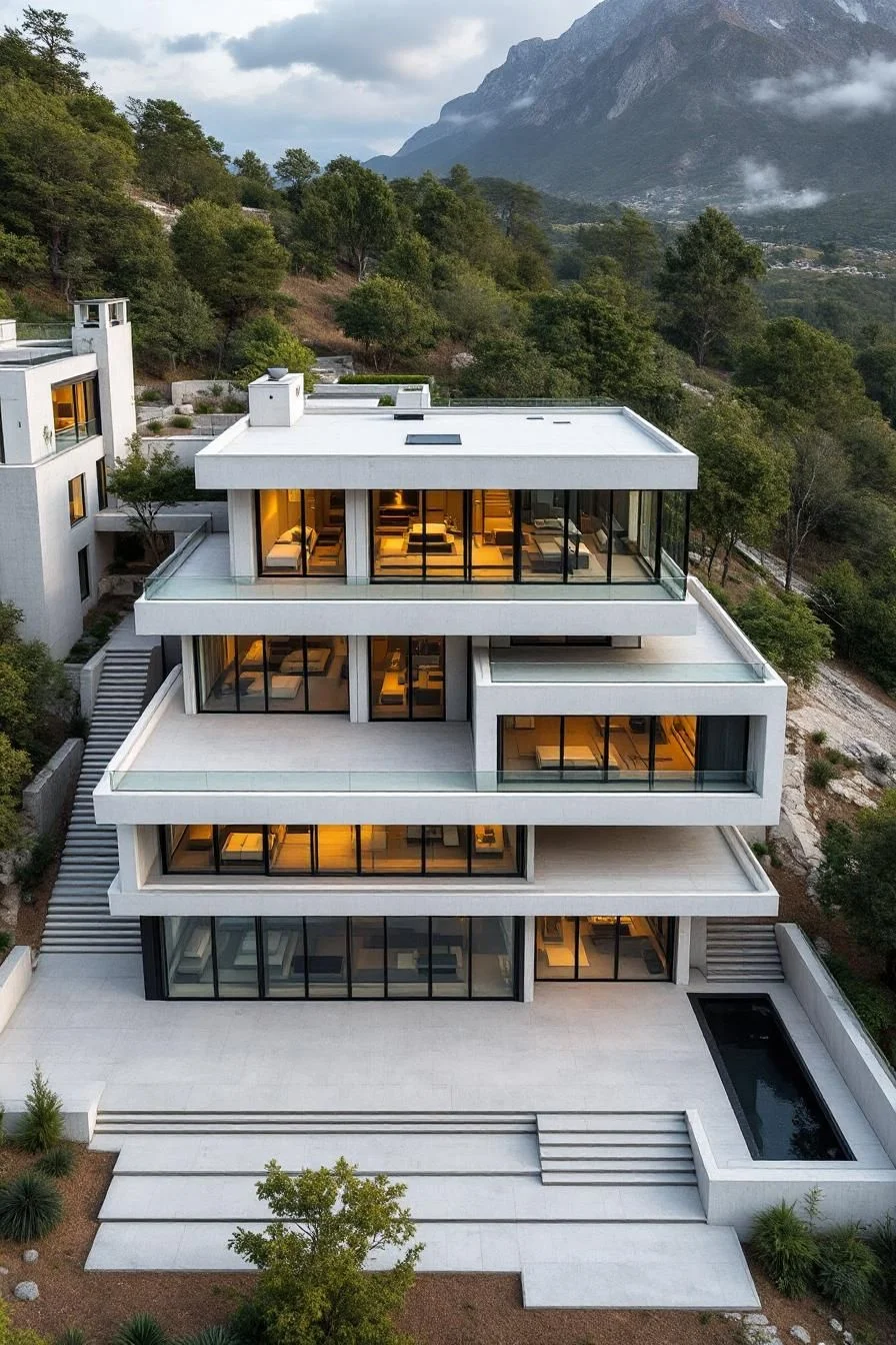 Stacked Concrete Slabs in Layered Design