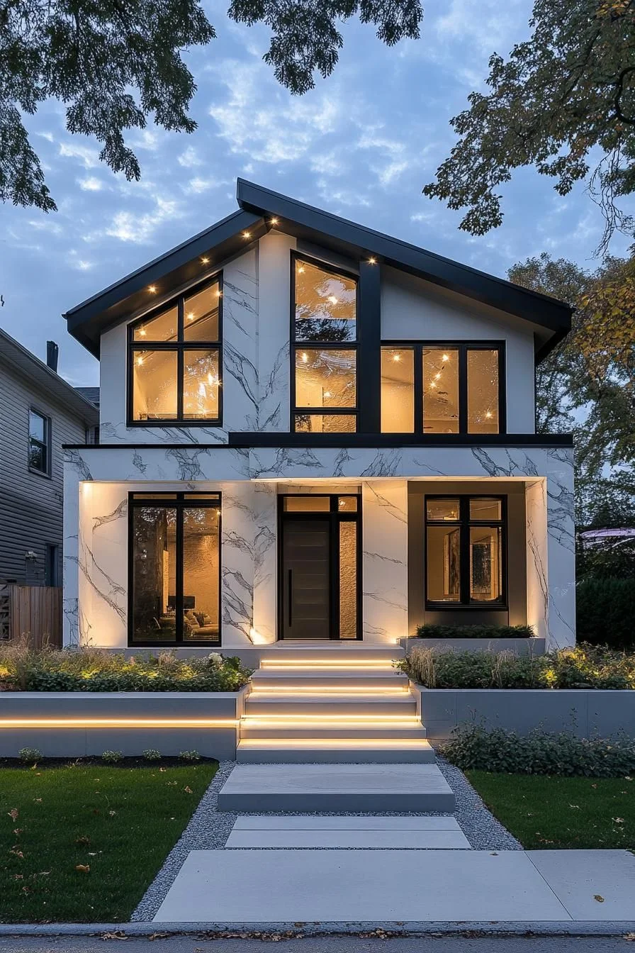 A Villa With a Statement Marble Facade