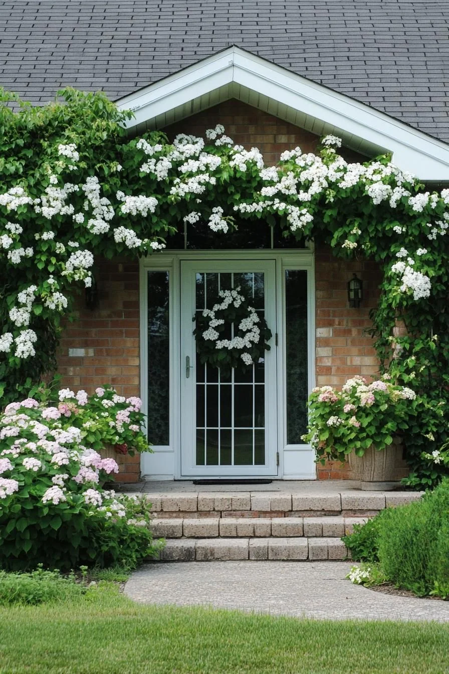 Brick House with Blooming Charm