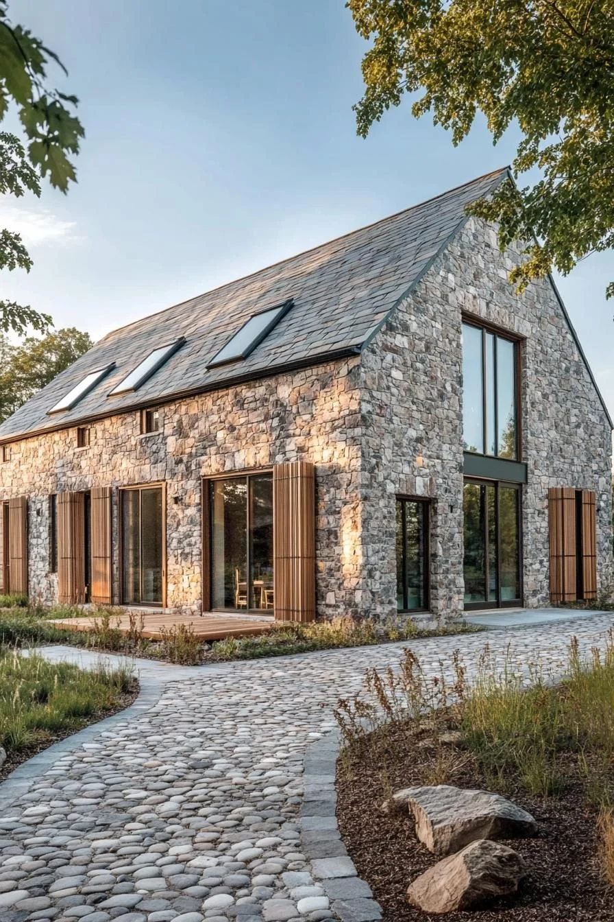 Skylights Bring Magic to This Stone Barn