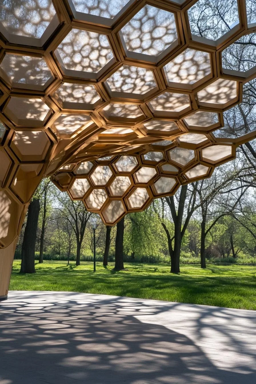 Hexagon-Shaped Honeycomb Pavilion