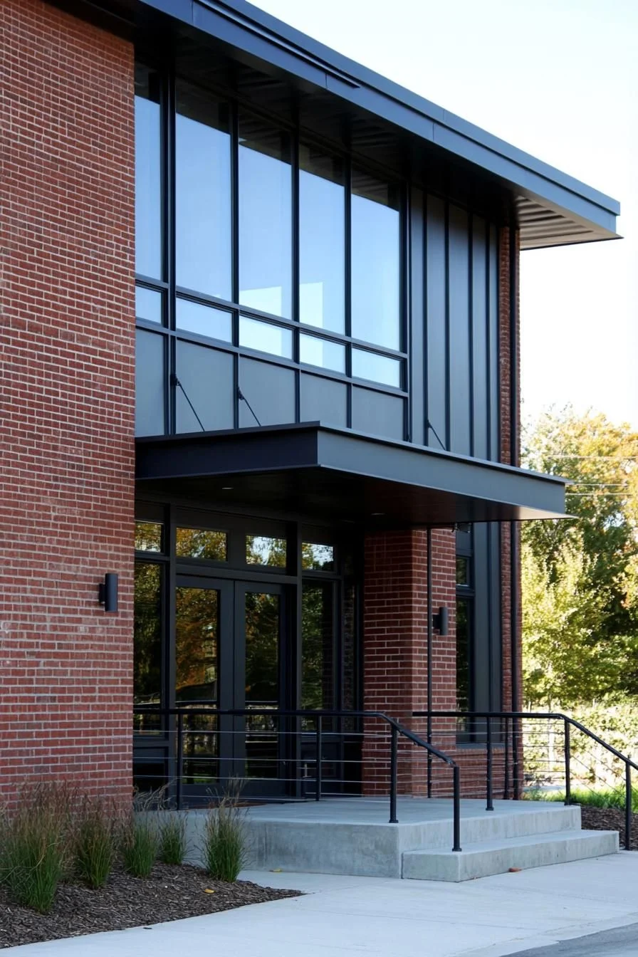 Red Brick Paired With Steel Details