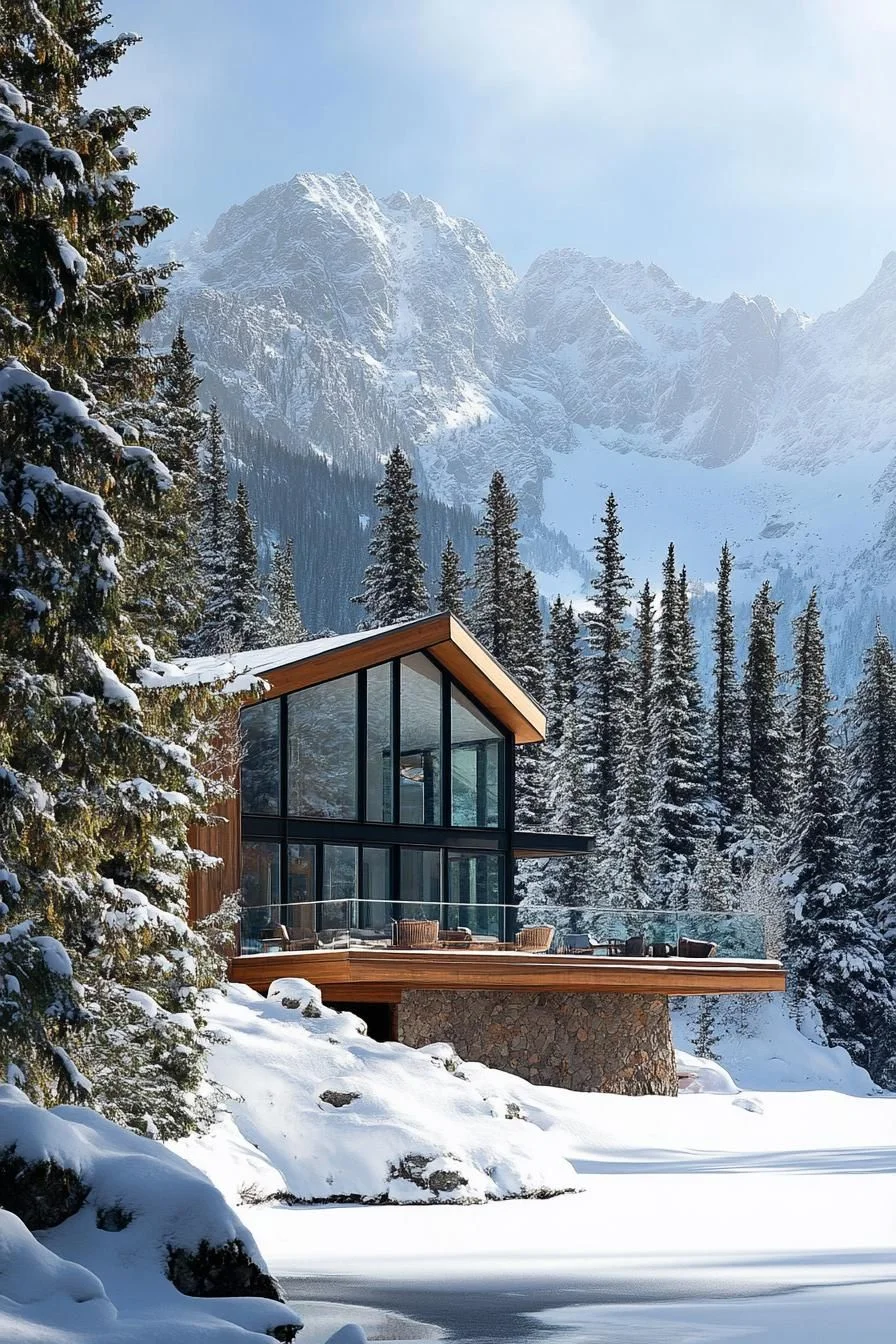 Glass-Fronted Cabin With Icy Views