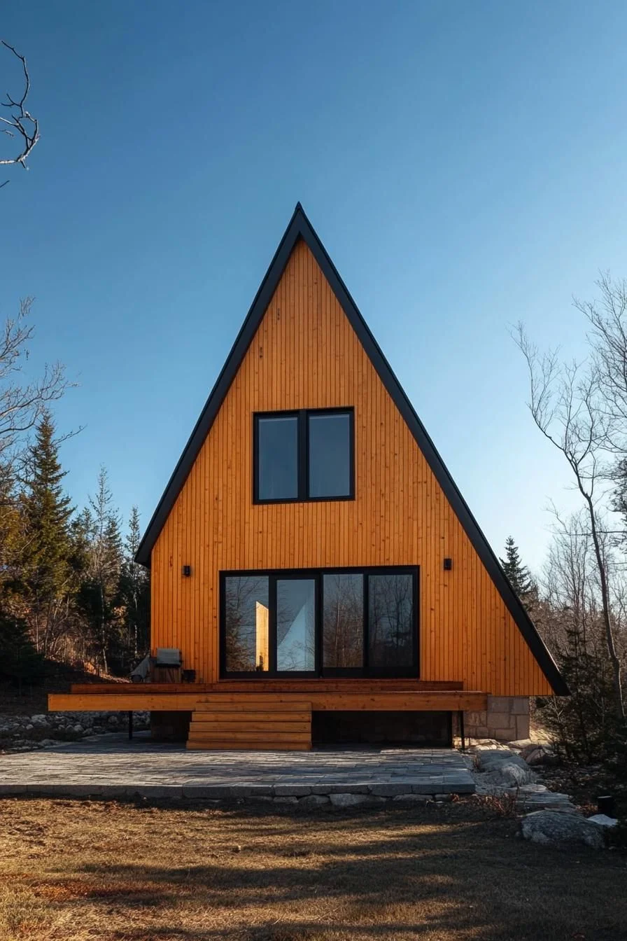 A Peaceful A-Frame Set in Scandinavian Woods