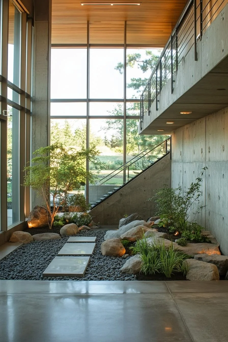 Concrete and Stone in a Zen Courtyard