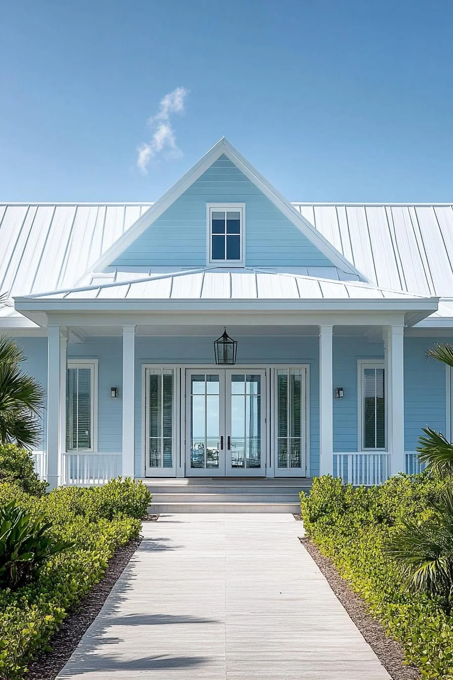 An Aqua-Colored Coastal House with a View