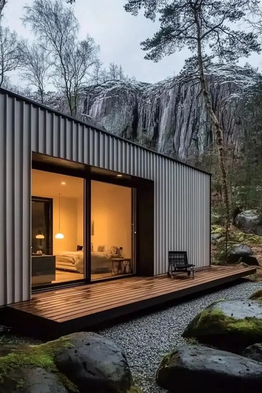 A Corrugated Metal Home Below the Cliffs