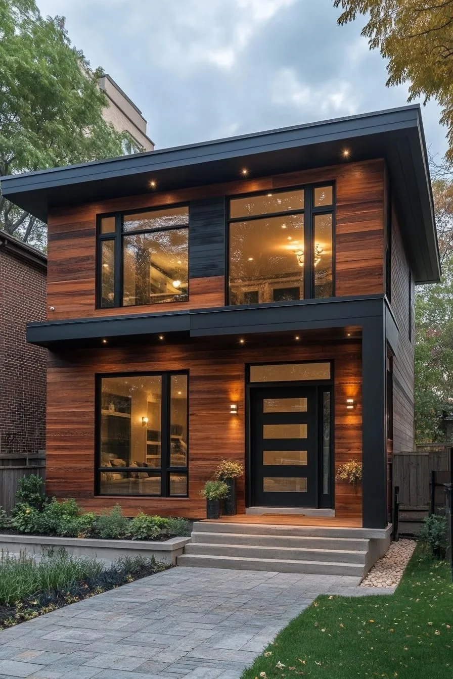 Contemporary Facade in a Woodland Retreat