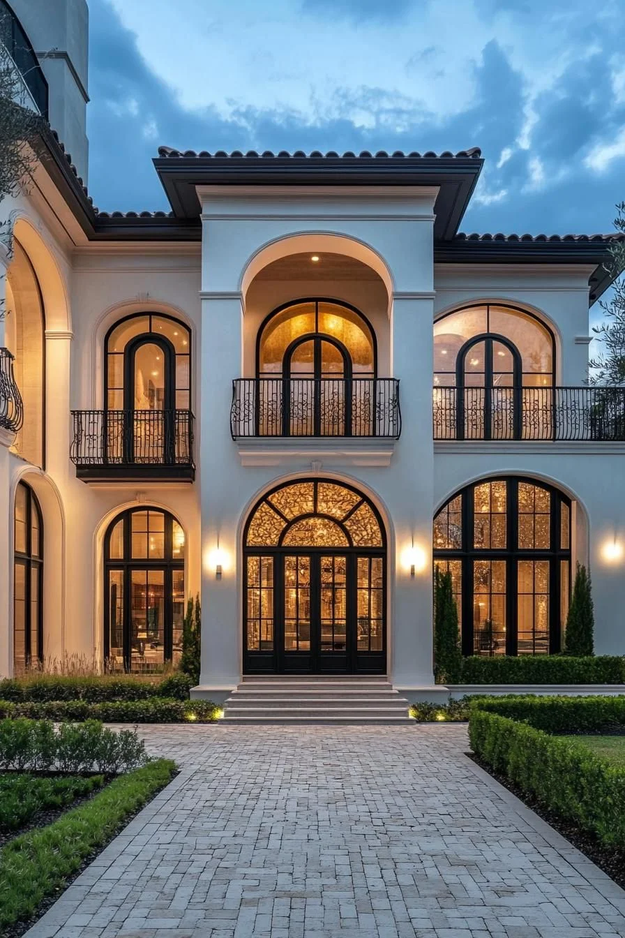 An Arched Villa at Twilight