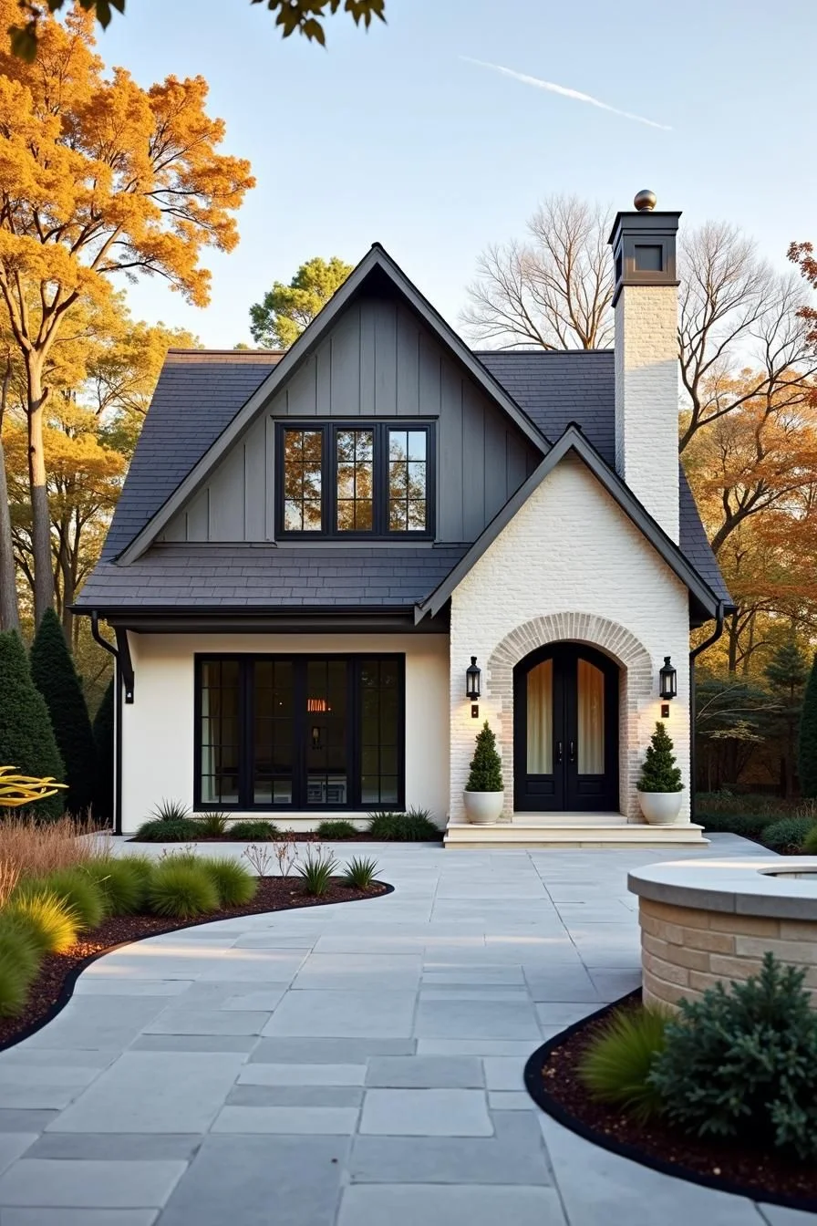 Gabled House at Sunrise