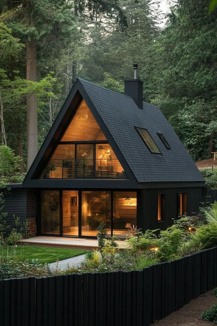 A Wooded A-Frame Cabin Full of Charm