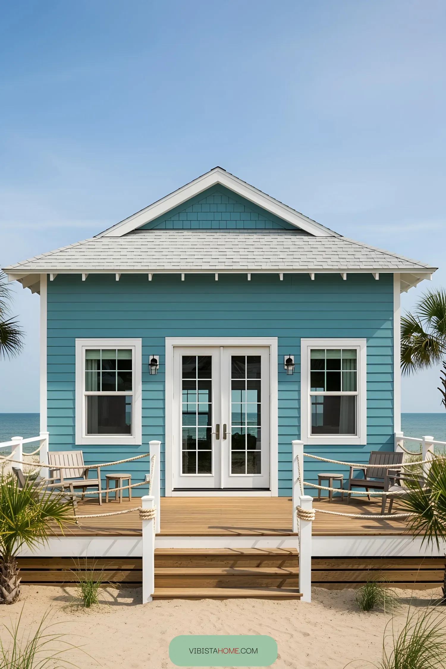 A Calm Aqua Retreat by the Waves