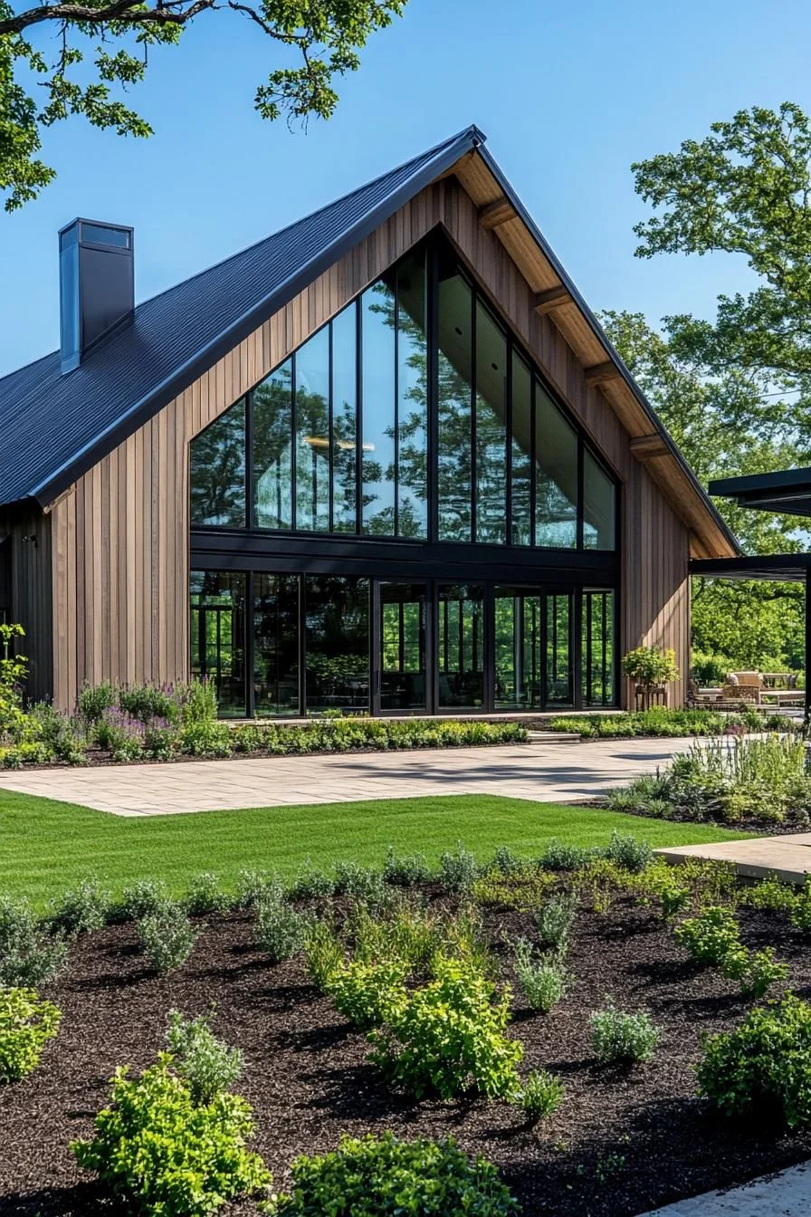 An A-Frame Home Framed by Leaves