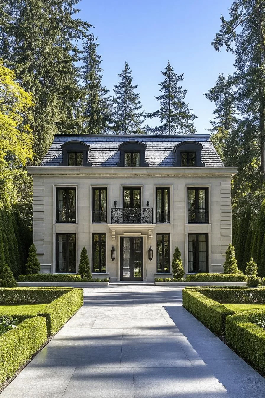 A Classic Home Surrounded by Evergreens
