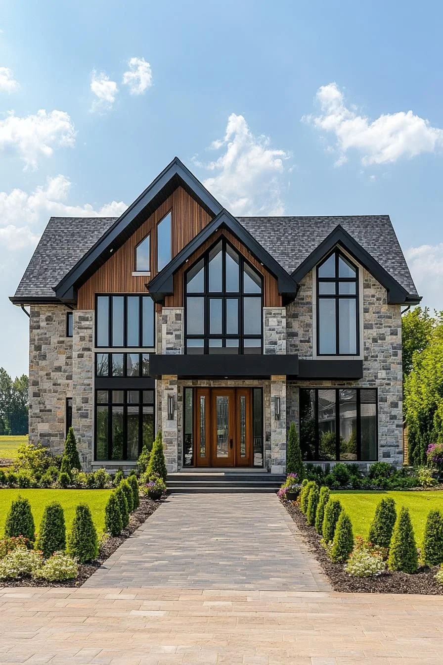 A Gabled Farmhouse Built from Stone and Timber