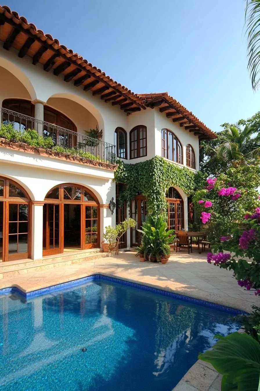An Ivy-Covered Tropical Retreat at Dusk