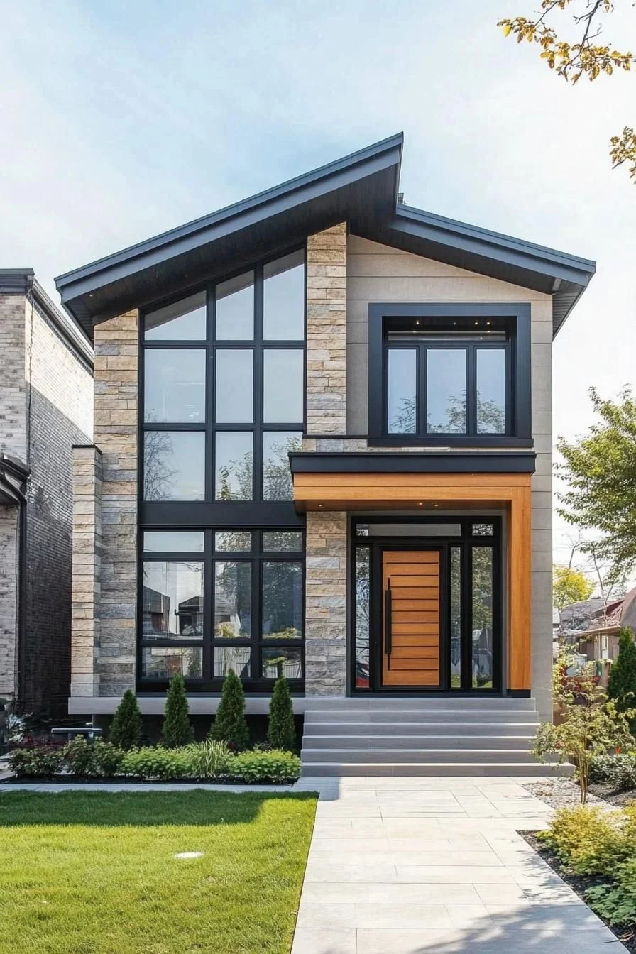 A Modern Stone Fortress With Glass Accents