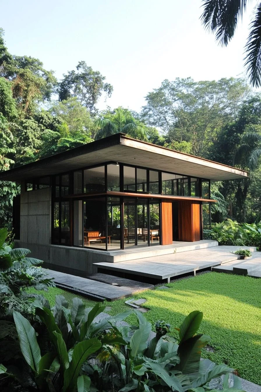 Glass and Greenery in Tropical Harmony