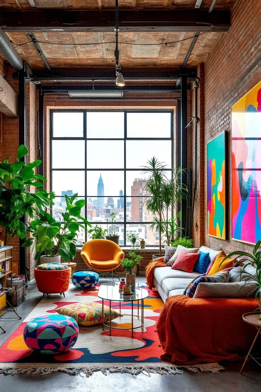 A Loft Bursting With Color