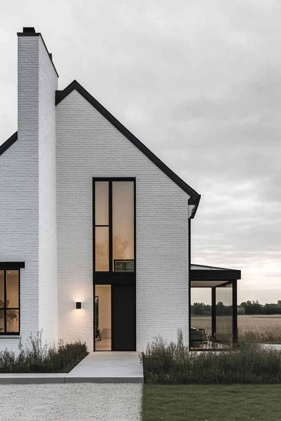 11) White Facade With Midnight Black Accents