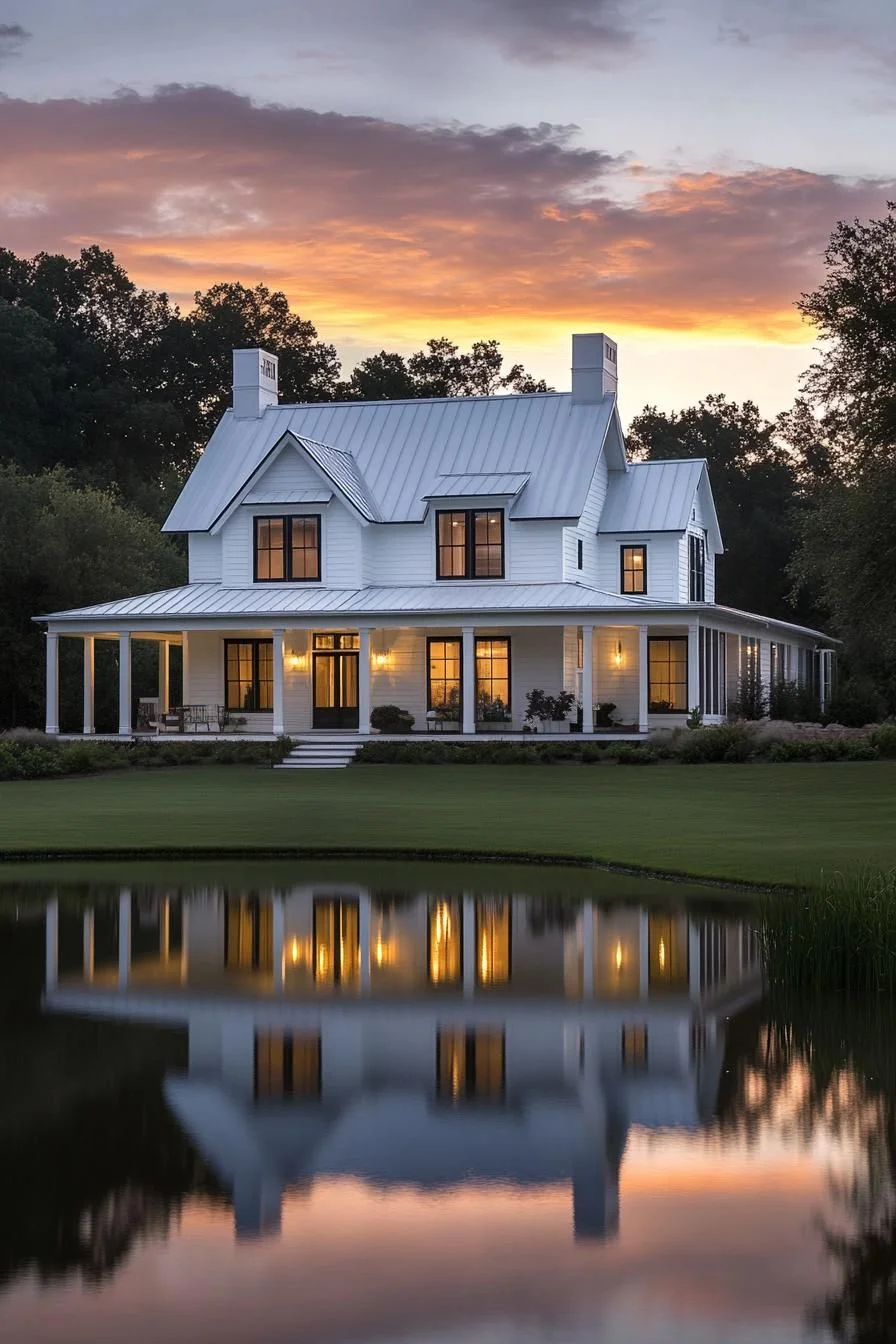 Twilight Reflections on Country Charm