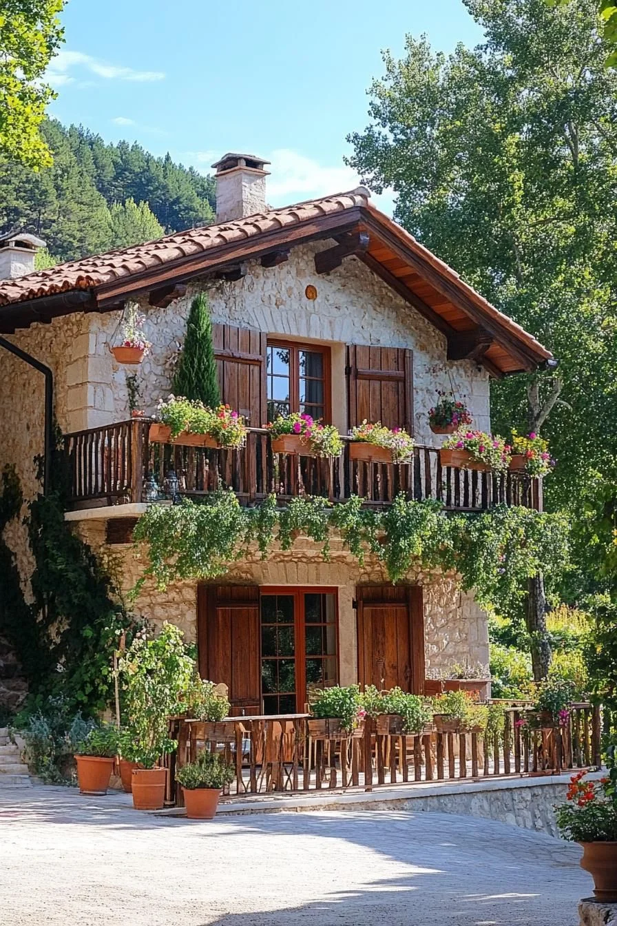 Wrap-Around Wooden Balcony With Flower Boxes - photo 2