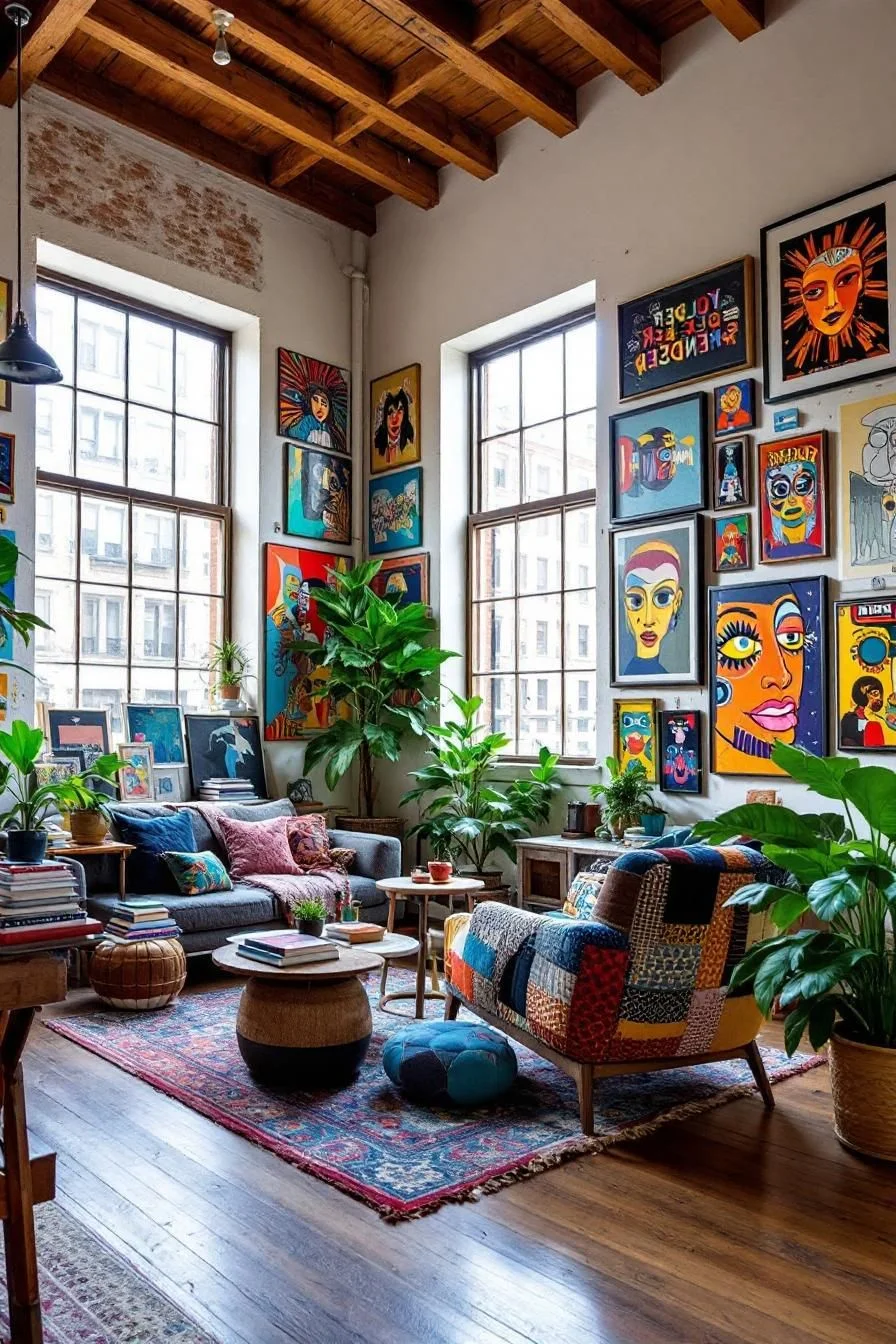 A Sunlit Jungle Loft Full of Artistry