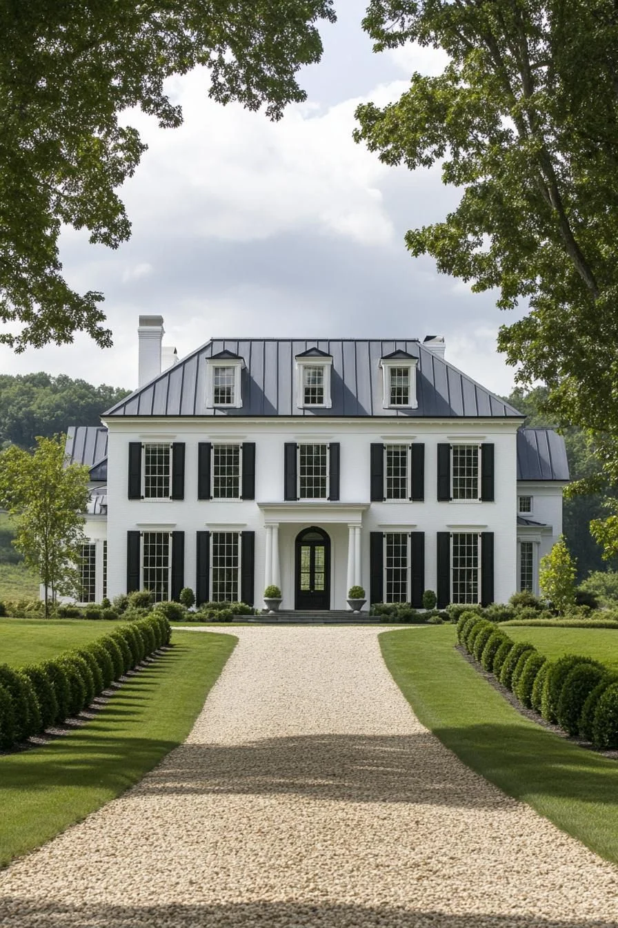 A Gravel Driveway Leading to Grandeur