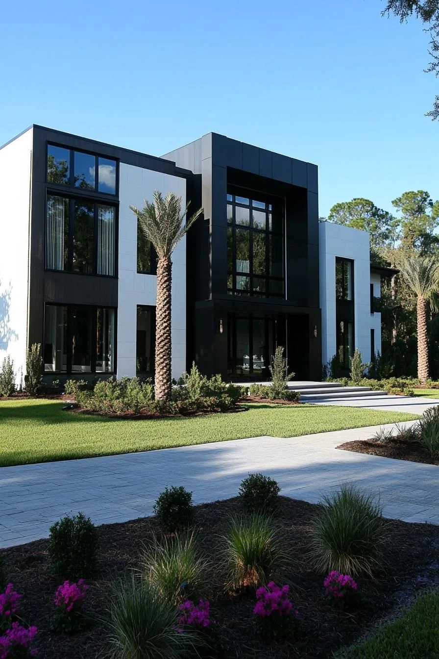 Modern Mansion Surrounded by Lush Gardens