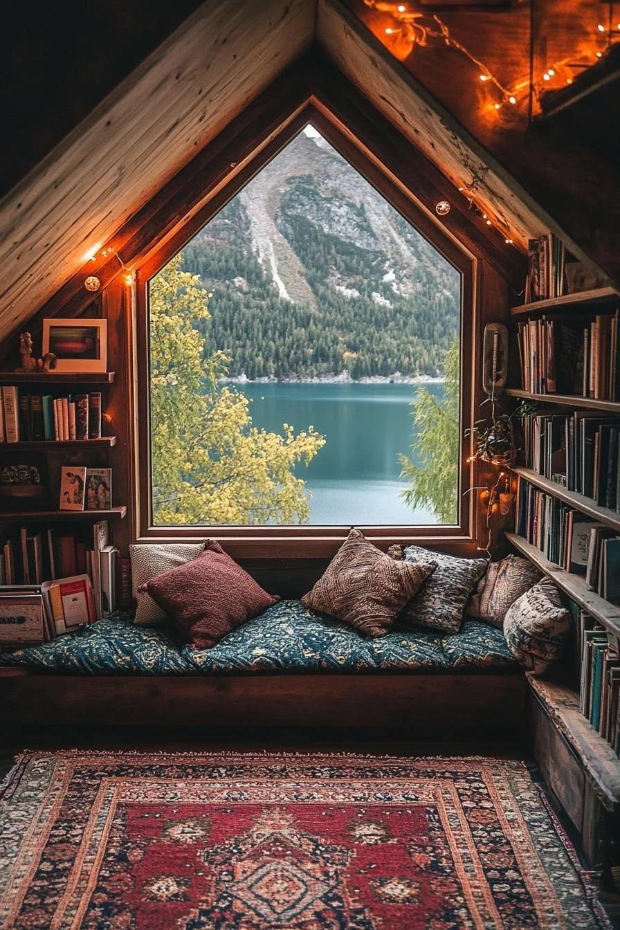Turning Pages With a Mountain Peak View