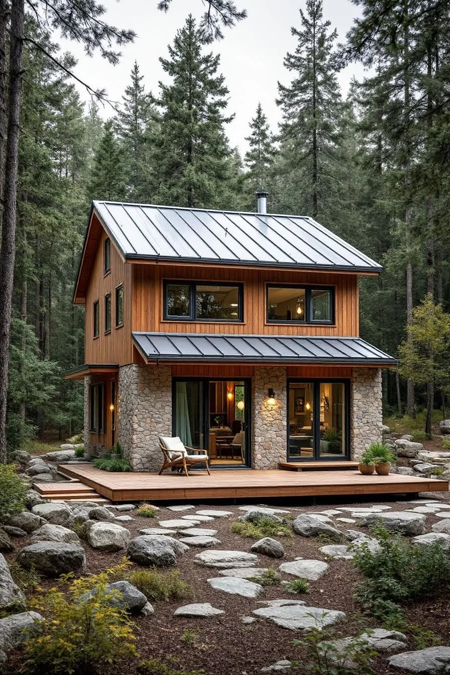 Rustic Stone Cottage in Caramel Tones
