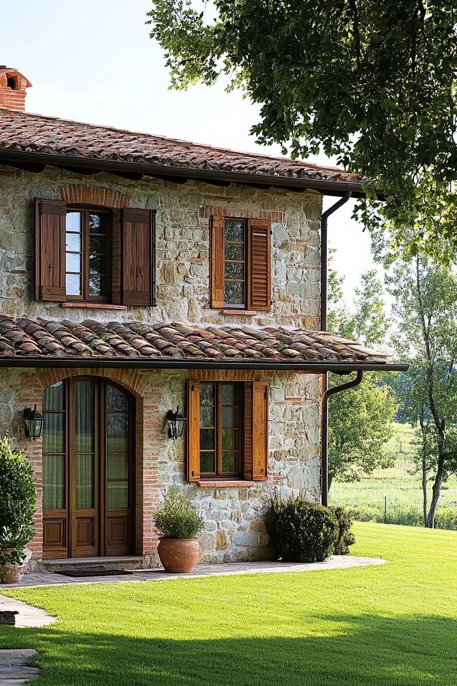 A Rustic Farmhouse Framed by Olive Trees