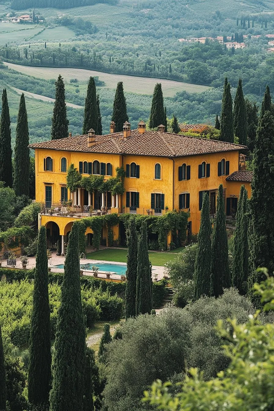 An Italian Villa Surrounded by Greenery