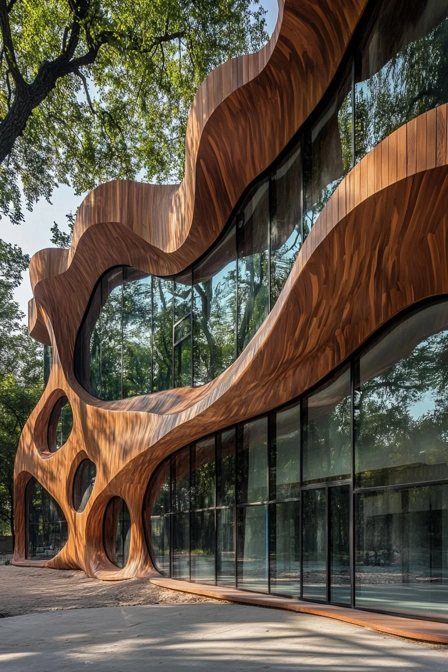 A Wooden Façade in Motion
