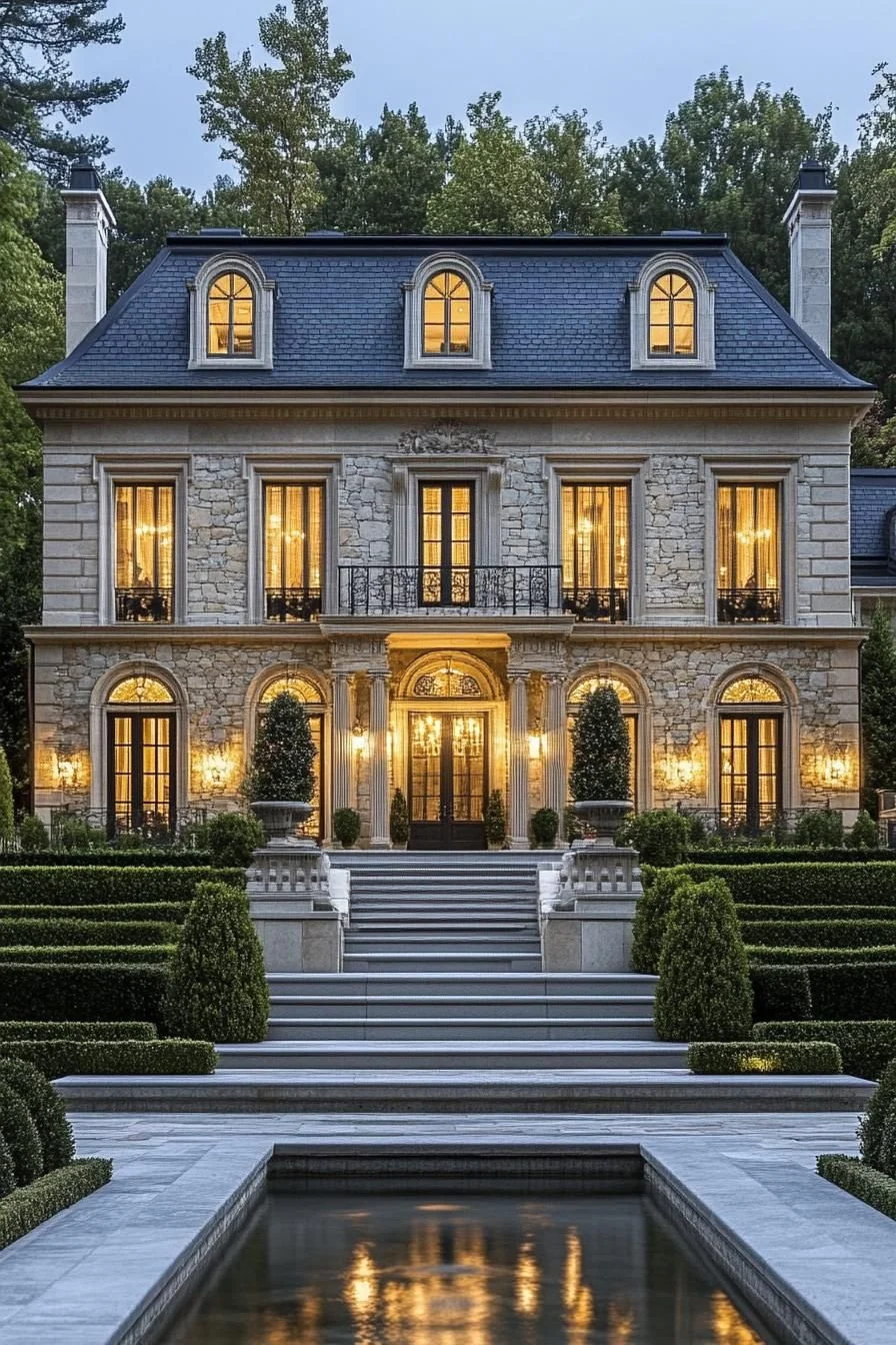 A Stone Exterior with a Warm Glow
