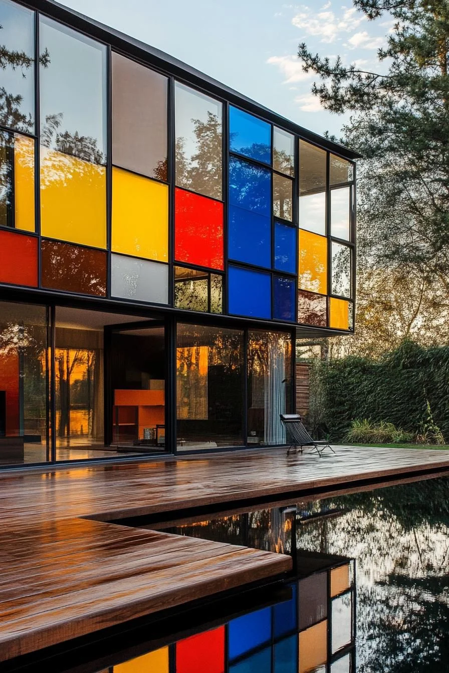 Colorful Glass Panel House Exteriors