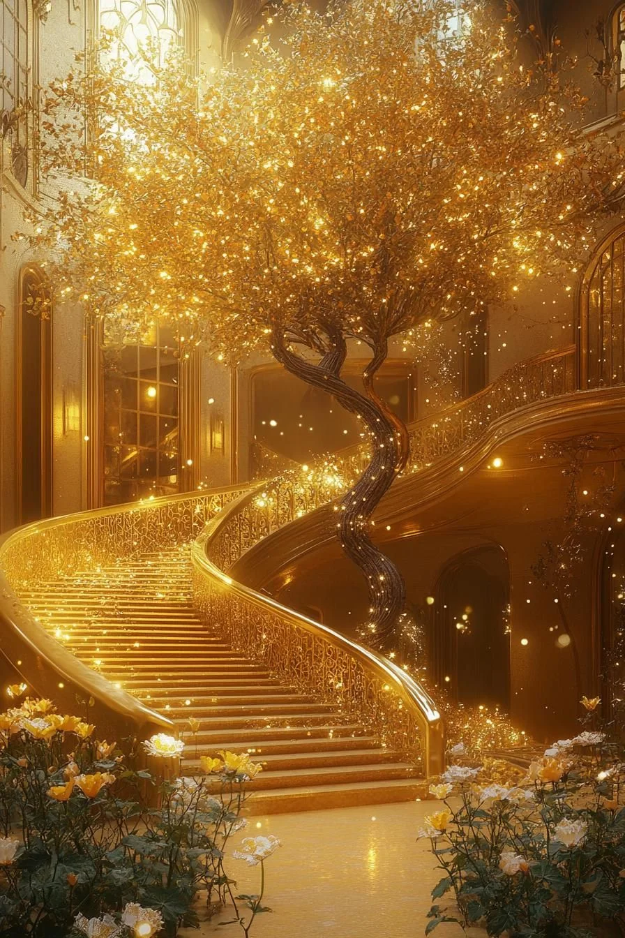 Golden Mansion With an Ethereal Glow