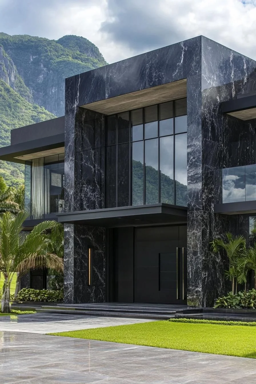 Granite Entryway Framed by Mountains