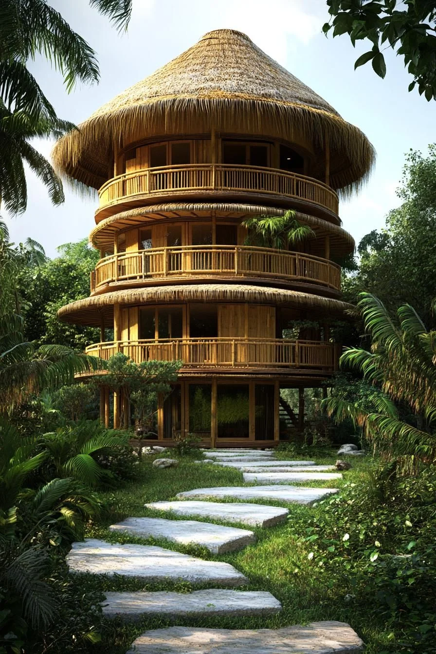 Bamboo Whirl: A Spiral Nature Retreat