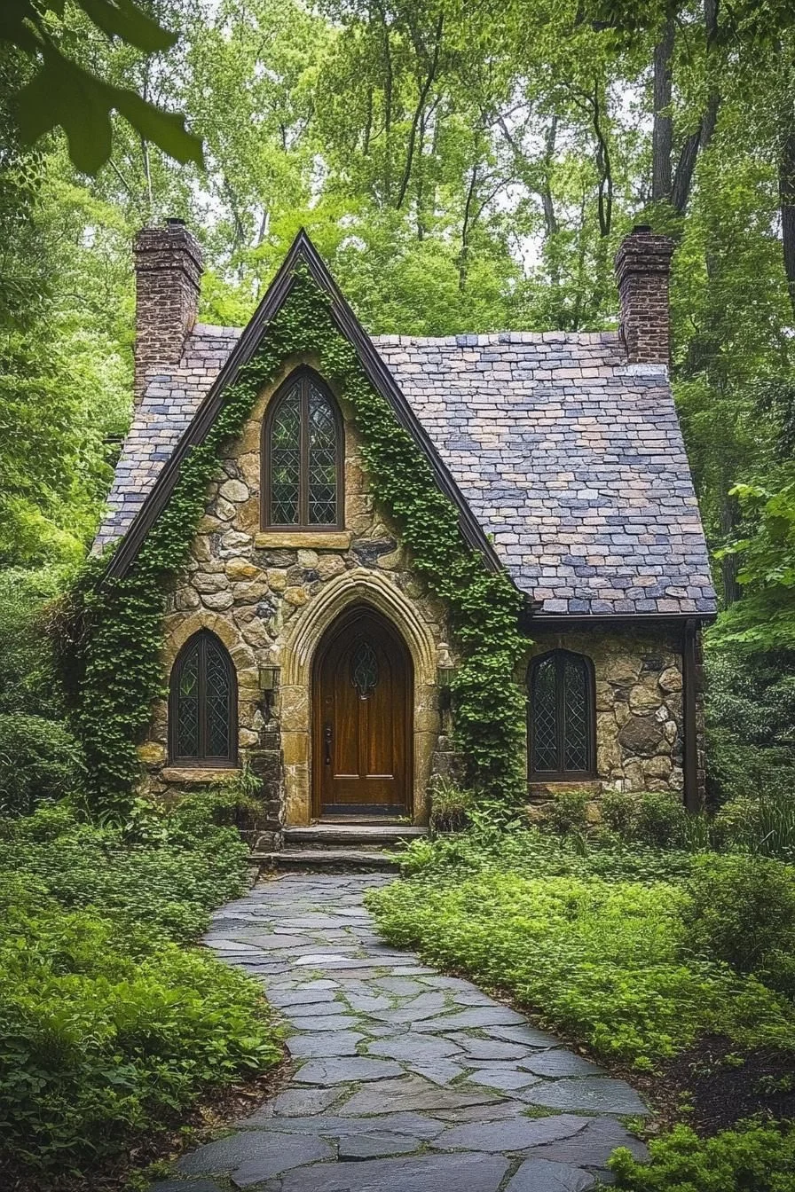 A Stone Cottage Wrapped in Ivy