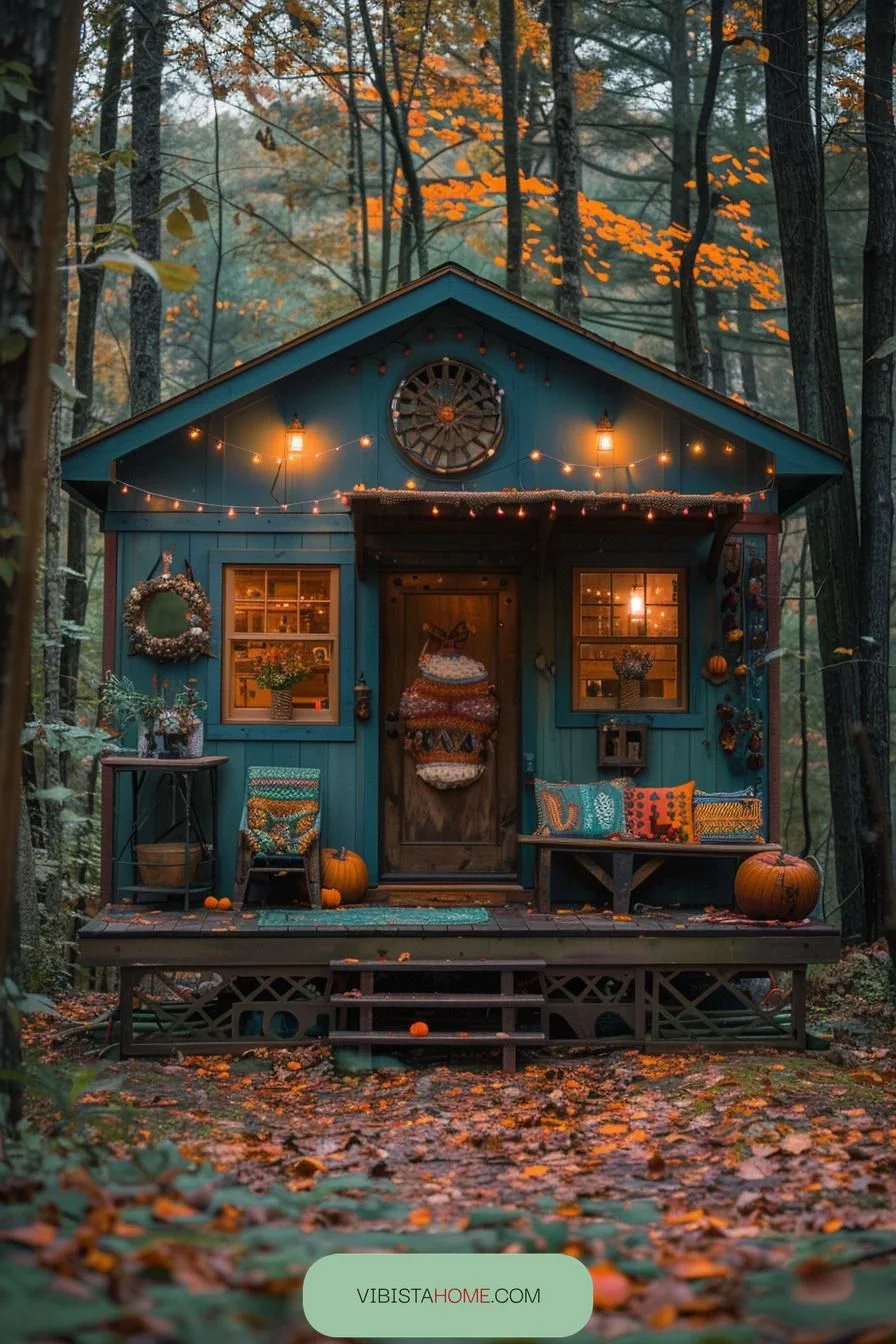 7. Colorful Forest Retreat Cabin